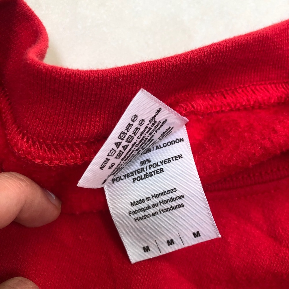 red crew cut sweatshirt